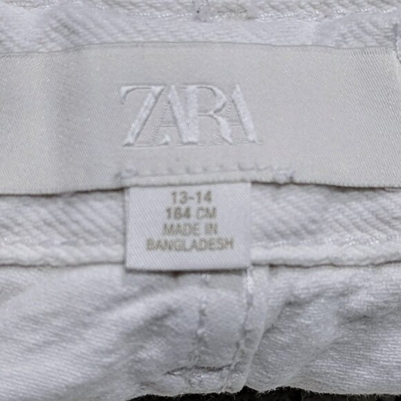 💎ZARA Kids White Eyelet Denim Shorts – Size 13–14Y (164 cm) EUC - Picture 5 of 6